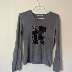 Dior Gray Long Sleeve Top